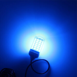 LED Βυθιζόμενη λάμπα ψαρέματος 12V μπλέ με κροκοδειλάκια OEM