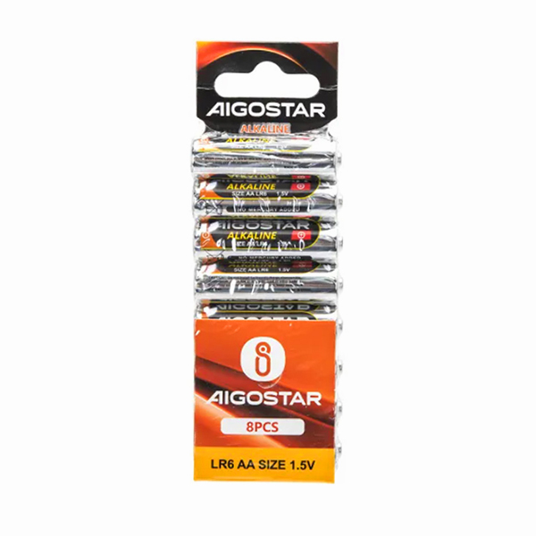 Αλκαλικές μπαταρίες AA LR06 1.5V 8 τεμάχια Aigostar