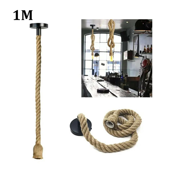 Ανάρτηση φωτιστικού οροφής μονόφωτο σε σχοινί 1m μπεζ DY-22