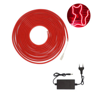 LED Ταινία αδιάβροχη πρίζας 5m neon κόκκινο RZ-0024