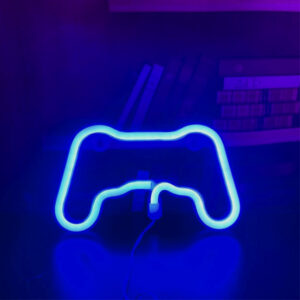 LED διακοσμητικό φωτιστικό gamepad USB/μπαταρίας neon μπλε OEM