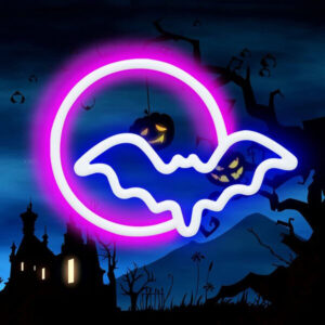 LED διακοσμητικό φωτιστικό νυχτερίδα USB/μπαταρίας neon μπλε-ροζ OEM