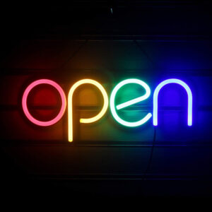 LED διακοσμητικό φωτιστικό OPEN USB/μπαταρίας neon πολύχρωμο OEM