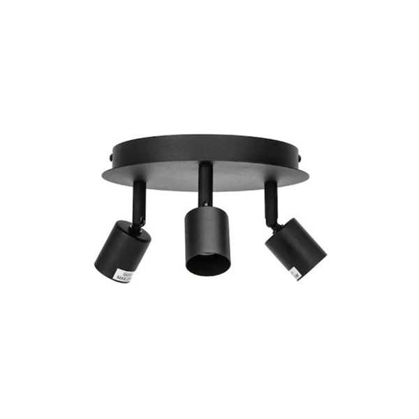 Σποτ οροφής τρίφωτο σε κυκλική βάση μαύρο Aigostar
