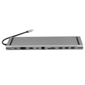 Docking station Type C male σε TF/SD/VGA/HDMI/USB/Type C/Ethernet female OEM